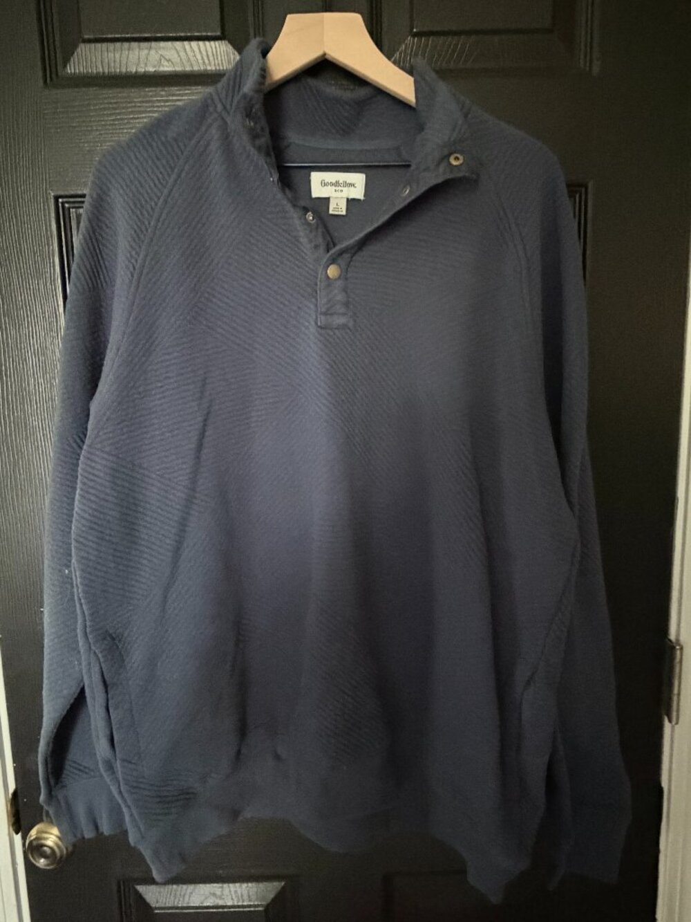Goodfellow Mens Polo Sweater Style Navy Long Sleeve Large